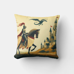 Cojín Decorativo Caballero medieval/wyvern