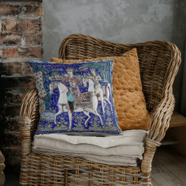 Cojín Decorativo Caballeros persas Romance Sky Blue White |