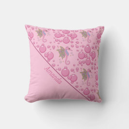 Cojín Decorativo Caballito de Mar Mariposa en Burbujas Rosa Persona