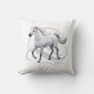 Cojín Decorativo Caballo Arábigo Gris