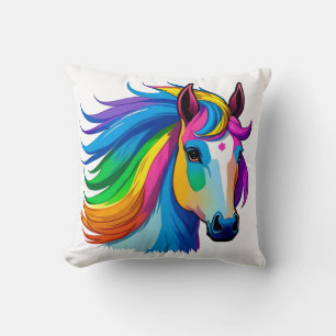 Cojín Decorativo Caballo arco iris