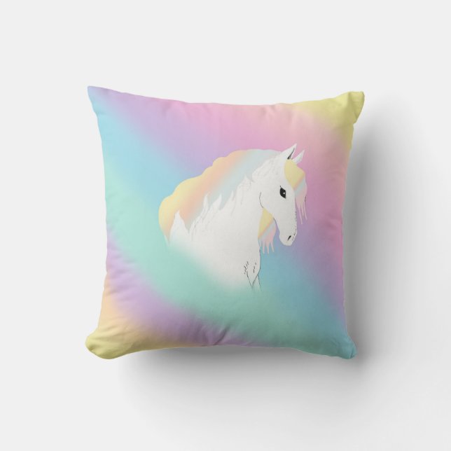 Cojín Decorativo Caballo arcoiris Unicornio (Anverso)