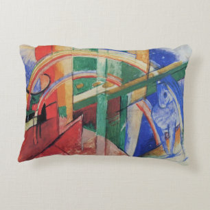 Cojín Decorativo Caballo azul con arcoiris de Franz Marc