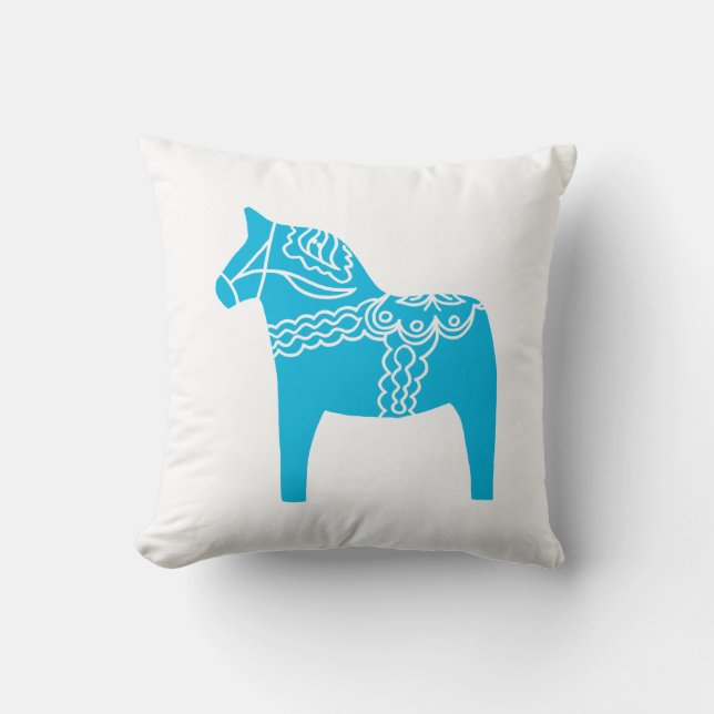 Cojín Decorativo Caballo azul de Dala (Anverso)