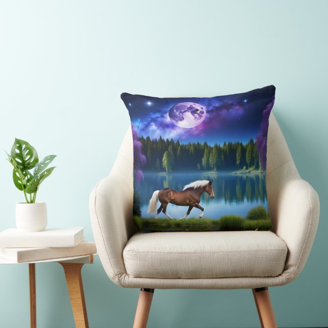 Cojín Decorativo Caballo belga palomino bajo un cielo estrellado mo (Silla)