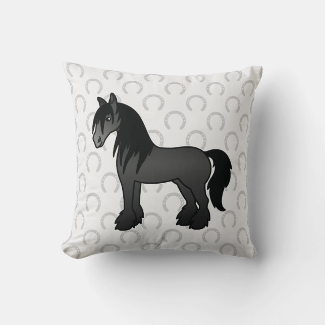 Cojín Decorativo Caballo Black Gypsy Vanner / Shire / Clydesdale (Anverso)