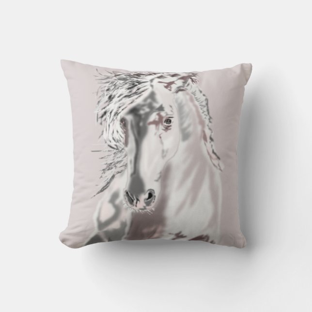 Cojín Decorativo Caballo blanco (Anverso)