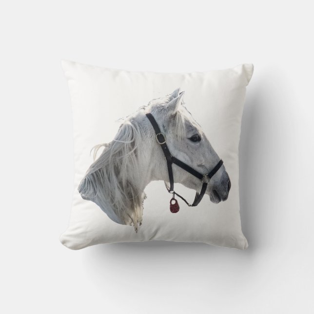 Cojín Decorativo Caballo blanco (Anverso)