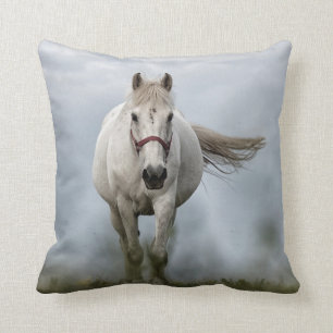 Cojín Decorativo Caballo blanco galopante