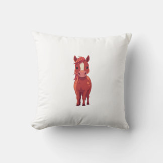 Cojín Decorativo Caballo castaño rojo adorable