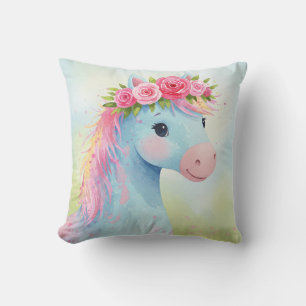 Cojín Decorativo Caballo con corona rosa