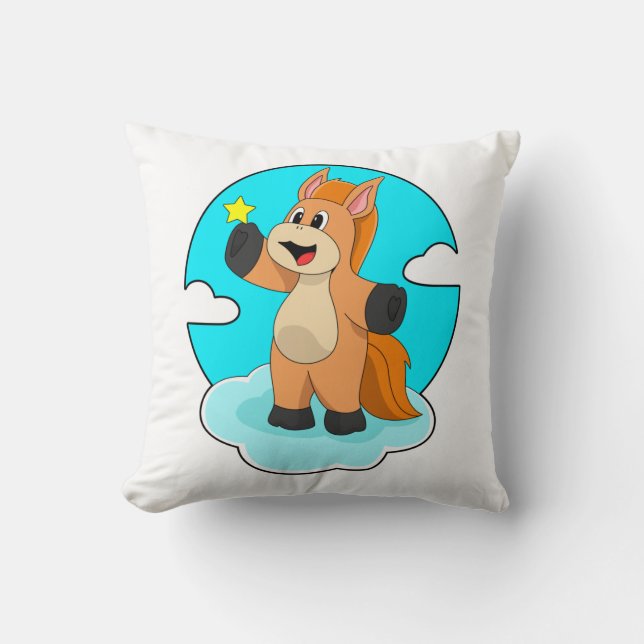 Cojín Decorativo Caballo con nubes (Anverso)