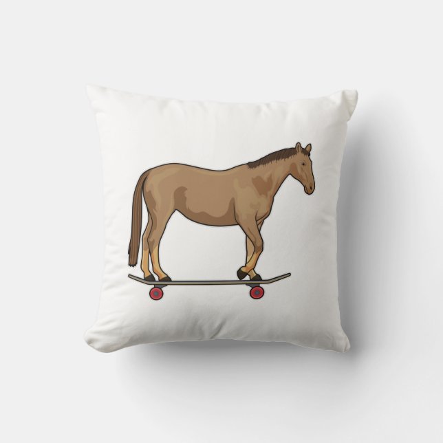 Cojín Decorativo Caballo con patineta (Anverso)