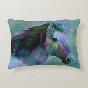 Cojín Decorativo Caballo de Acuarela