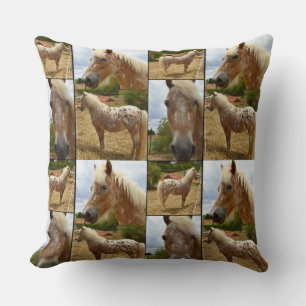 Cojín Decorativo Caballo de Appaloosa, Cuchillo de Collage de fotos