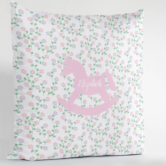 Cojín Decorativo Caballo de Balanço Floral Rosa (Subido por el creador)
