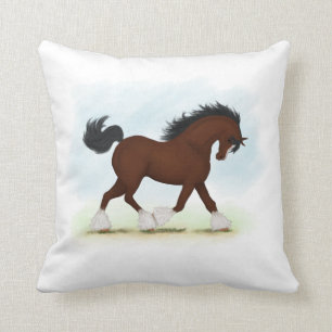 Cojín Decorativo Caballo de Bay Clydesdale