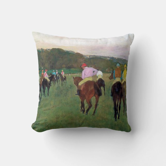 Cojín Decorativo Caballo de carreras Longchamp, Edgar Degas (Anverso)