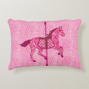 Cojín Decorativo Caballo de Carusel - Rosa Fucsia