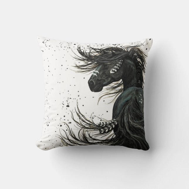 Cojín Decorativo Caballo de Espíritu por Bihrle (Anverso)