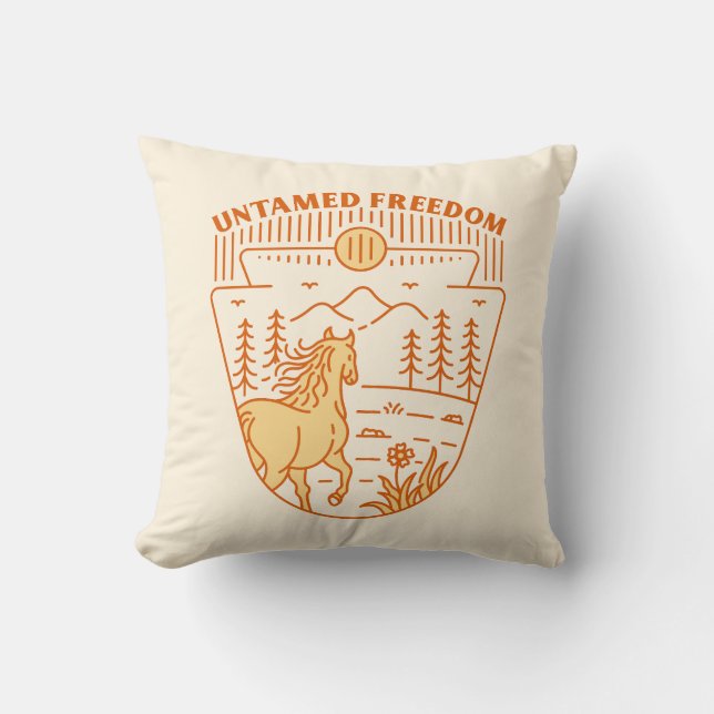 Cojín Decorativo Caballo de libertad indómito (Anverso)