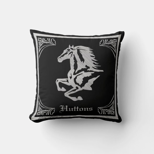 COJÍN DECORATIVO CABALLO DE PLATA CLASSY SILHOUETTE (Anverso)