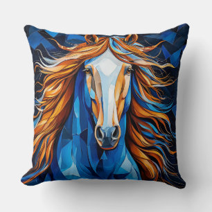 Cojín Decorativo Caballo de Vidrio Emplomado