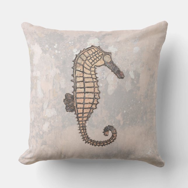 Cojín Decorativo Caballo del Mar del Peñón de Moss hablando cañones (Anverso)