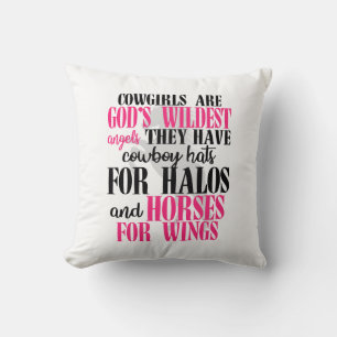 Cojín Decorativo Caballo Dios Ángel Rosa Equitación Caballo Occiden