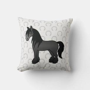 Cojín Decorativo Caballo Gitano Negro Vanner / Shire / Clydesdale