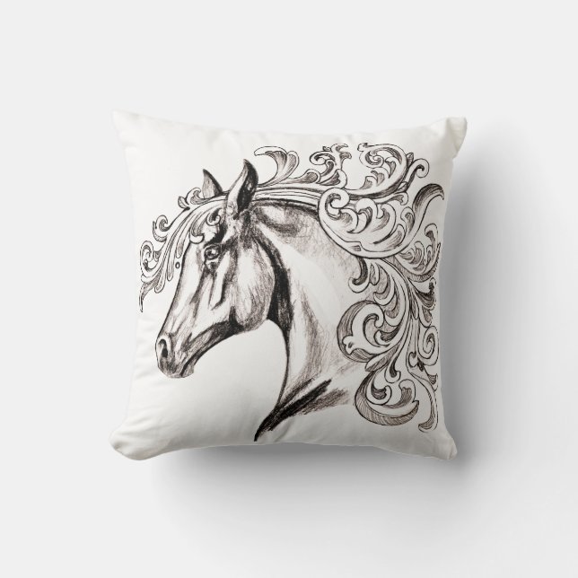 Cojín Decorativo caballo hermoso (Anverso)