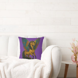 Cojín Decorativo Caballo Magnífico Con Alas Espectaculares
