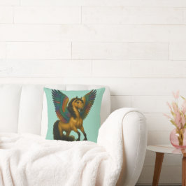 Cojín Decorativo Caballo Magnífico Con Alas Espectaculares