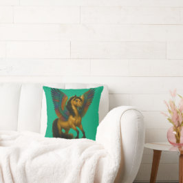 Cojín Decorativo Caballo Magnífico Con Alas Espectaculares
