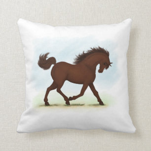 Cojín Decorativo Caballo marrón castaño ecuestre