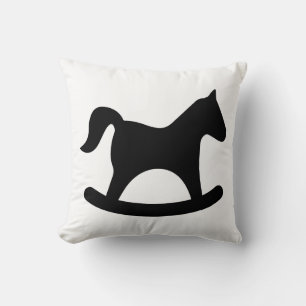 Cojín Decorativo Caballo mecedor negro