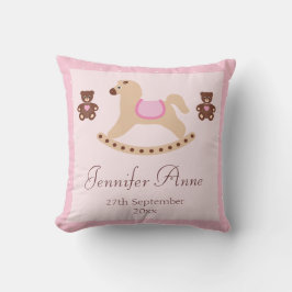 Cojín Decorativo Caballo mecedora y recién nacido rosados de los