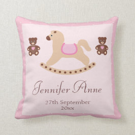 Cojín Decorativo Caballo mecedora y recién nacido rosados de los