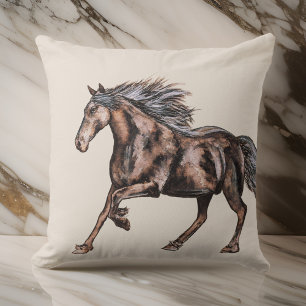 Cojín Decorativo Caballo Místico Acuarela Moderno