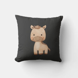 Cojín Decorativo Caballo Negro Lindo
