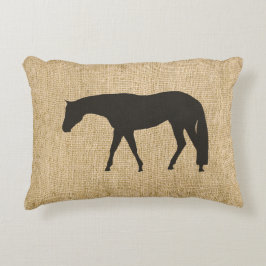 Cojín Decorativo Caballo occidental del placer del negro rústico de
