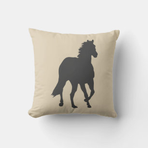 Cojín Decorativo Caballo Occidental Ecuestre Poni Vaquero Marrón Be