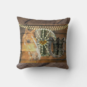 Cojín Decorativo Caballo Occidental Herradura Caballo Vagón Cowboy 