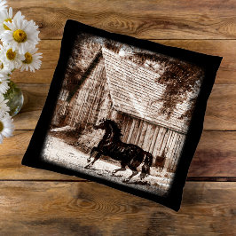 Cojín Decorativo Caballo rústico de granero