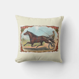 Cojín Decorativo Caballo Sobre Ruedas Vintage Carreras Caballo