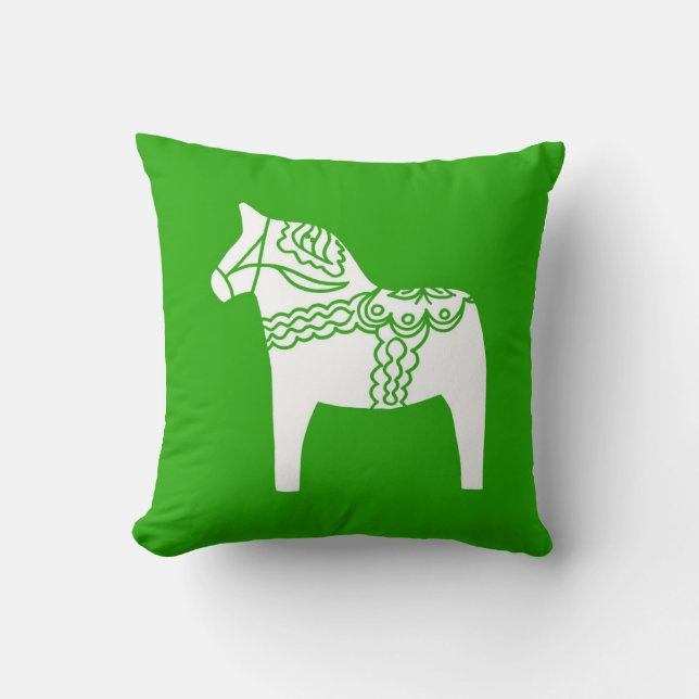 Cojín Decorativo Caballo verde de Dala (Anverso)