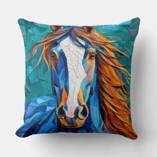 Cojín Decorativo Caballo Vidrio Emplomado