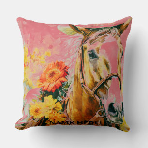 Cojín Decorativo caballo vintage con sombrero de vaquero