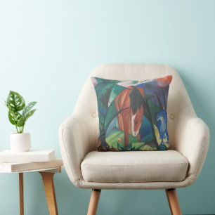 Cojín Decorativo Caballo y Águila por Franz Marc, Arte Cubismo Vint