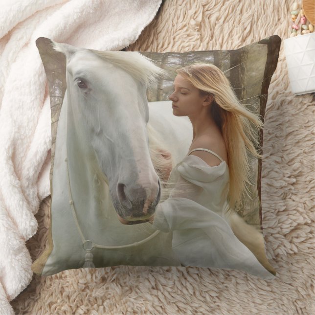 Cojín Decorativo Caballo y Chica Fantasía Pillow (Manta)